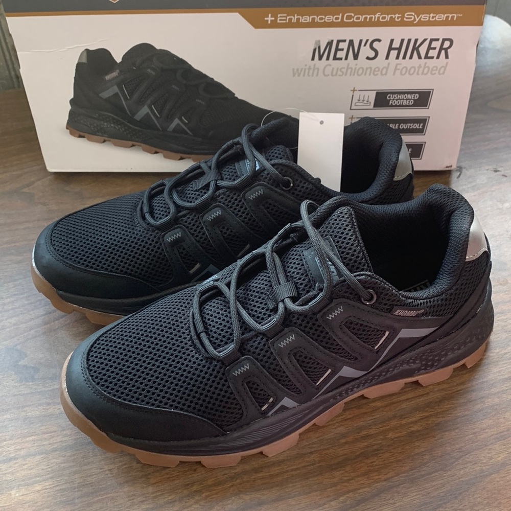 NWT Men’s Khombu Hiking Athletic Shoes Drew Black Brown Cushioned